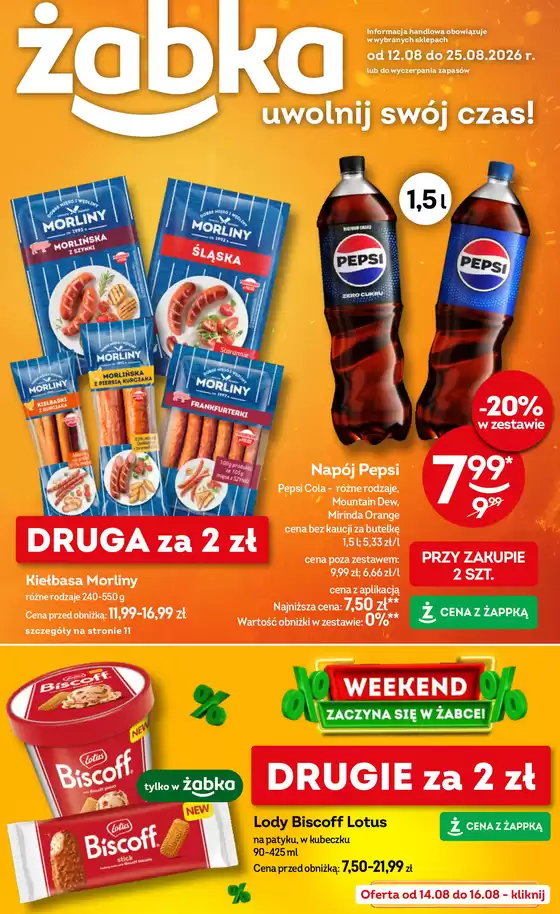 Katalog Żabka | Świetne rabaty na wybrane produkty | 2026-08-12T00:00:00.000Z - 2026-08-25T00:00:00.000Z