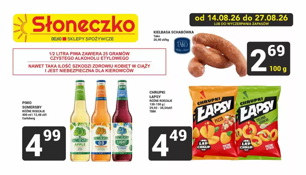 Katalog Słoneczko | Atrakcyjne oferty specjalne dla wszystkich | 2026-08-14T00:00:00.000Z - 2026-08-27T00:00:00.000Z