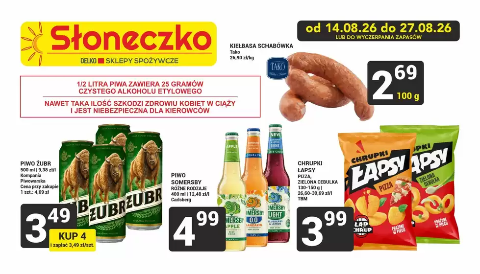 Katalog Słoneczko | Aktualne okazje i oferty | 2026-08-14T00:00:00.000Z - 2026-08-27T00:00:00.000Z