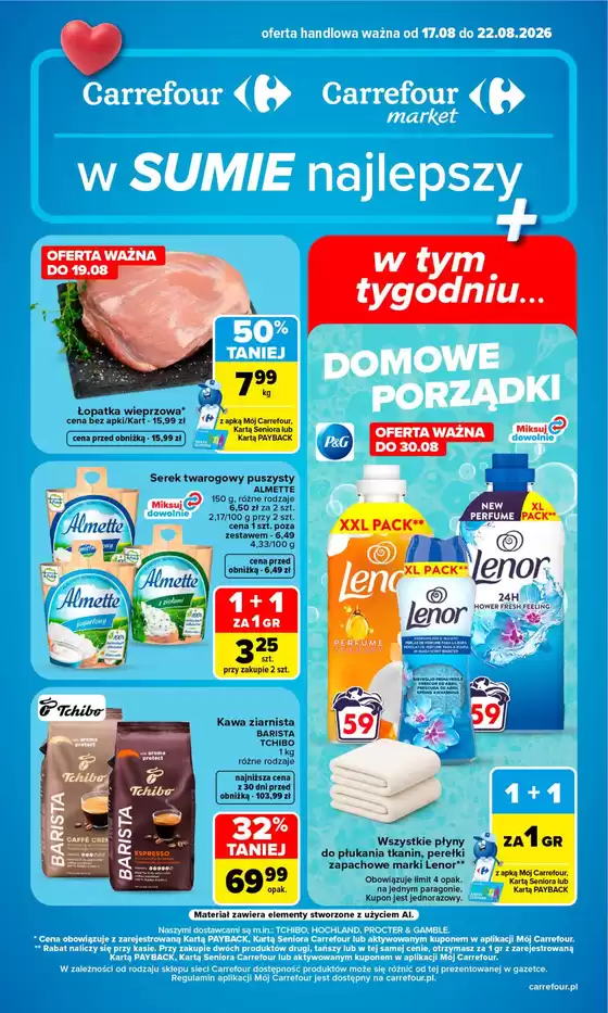Katalog Carrefour Market | Gazetka Carrefour Market w SUMIE najlepszy od poniedziałku | 2026-08-16T00:00:00.000Z - 2026-08-22T00:00:00.000Z