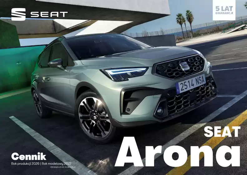 Katalog Seat | CENNIK SEAT ARONA KJP MY27PY26W14 2026 08 10 V01G | 2026-01-01T00:00:00.000Z - 2026-12-31T00:00:00.000Z