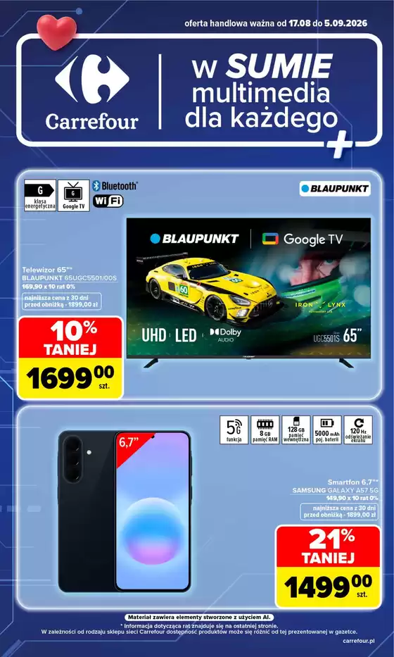 Katalog Carrefour | Gazetka Carrefour w SUMIE multimedia dla każdego | 2026-08-16T00:00:00.000Z - 2026-09-05T00:00:00.000Z