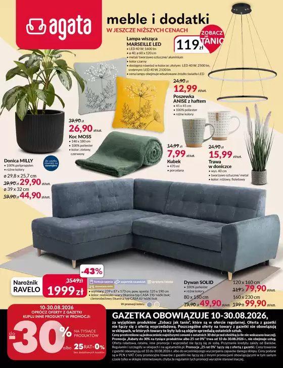 Katalog Agata Meble | GAZETKA sierpie 2026 31 07 16 50 | 2026-08-10T00:00:00.000Z - 2026-08-30T00:00:00.000Z