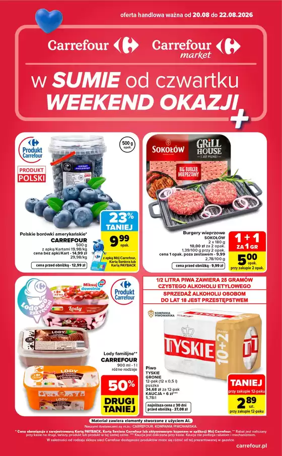 Katalog Carrefour | Gazetka Carrefour Market w SUMIE od czwartku WEEKEND OKAZJI | 2026-08-19T00:00:00.000Z - 2026-08-22T00:00:00.000Z