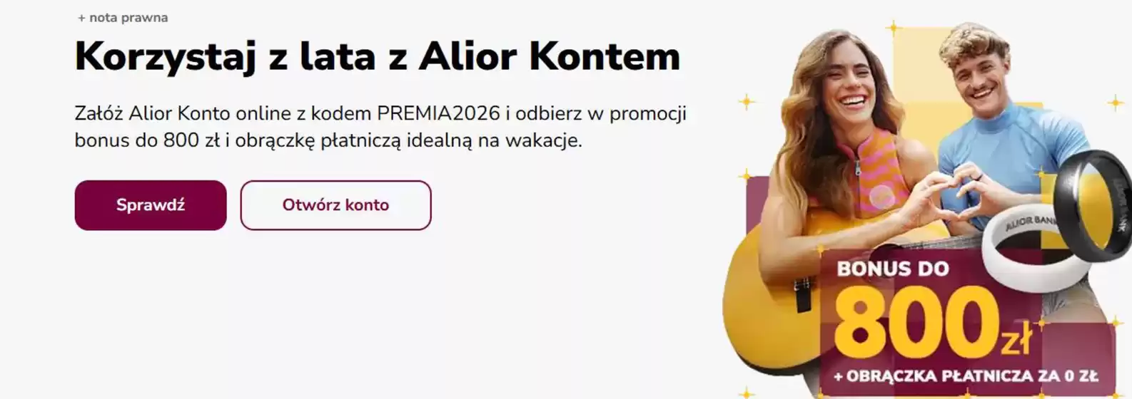 Katalog Alior Bank w: Żarów | Bonuus do 800 zł | 2026-08-19T00:00:00.000Z - 2026-09-07T00:00:00.000Z