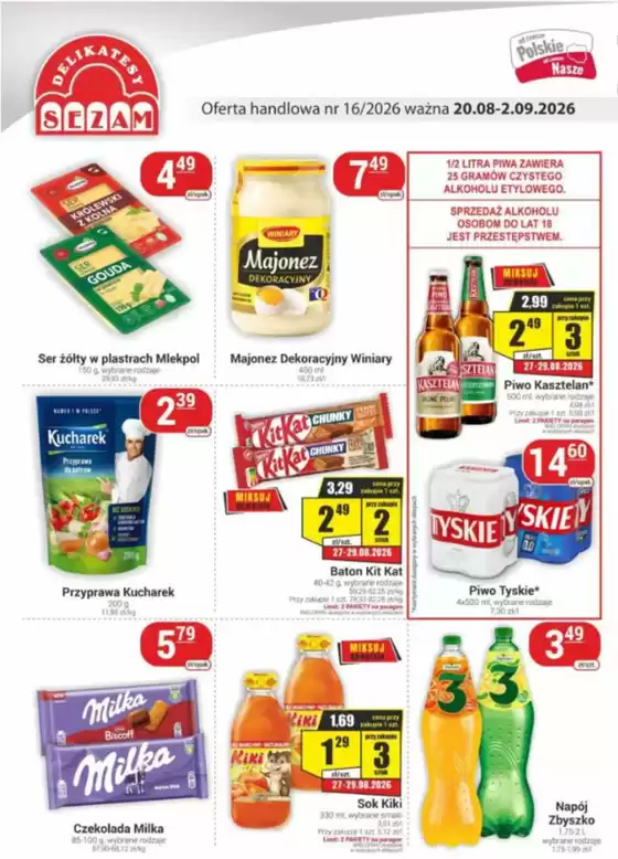 Katalog Delikatesy Sezam w: Kamień | Oferta handlowa nr 16/2026 ważna 20.08-2.09.2026 | 2026-08-21T00:00:00.000Z - 2026-09-02T00:00:00.000Z