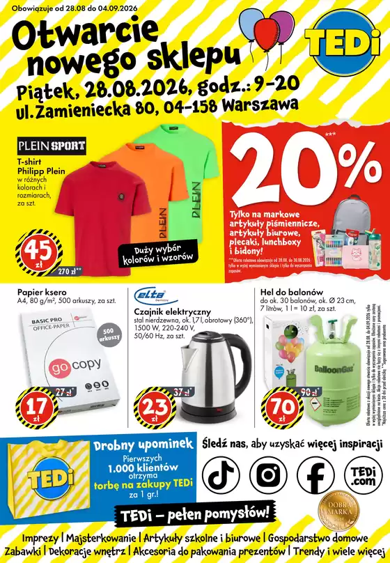 Katalog TEDi | Otwarcie Tedi w Warszawie | 2026-08-28T00:00:00.000Z - 2026-09-04T00:00:00.000Z