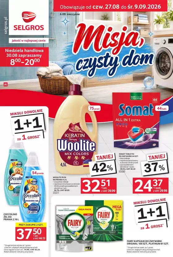 Katalog Selgros | Katalog Sprzątanie | 2026-08-27T00:00:00.000Z - 2026-09-09T00:00:00.000Z