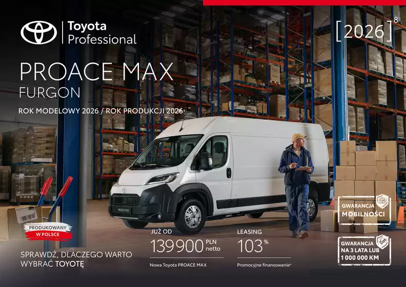 Katalog Toyota w: Gdynia | Spec proace max my26 py26 furgon | 2026-08-27T00:00:00.000Z - 2026-09-10T00:00:00.000Z