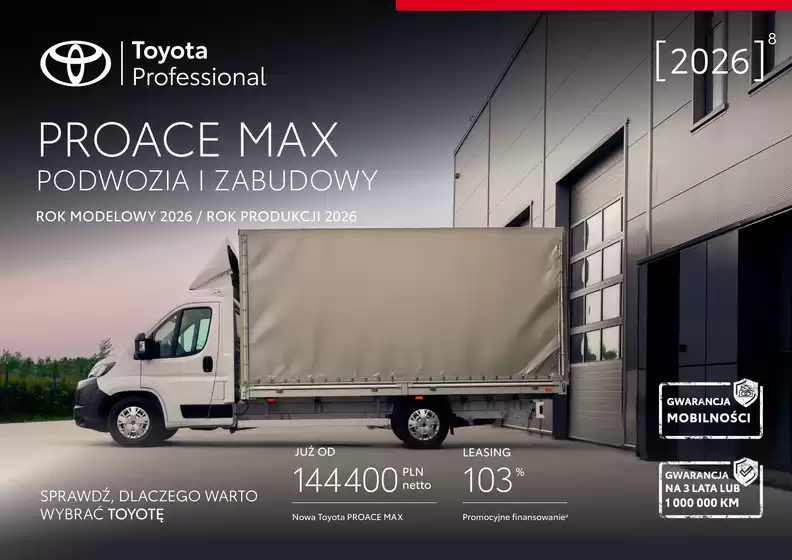 Katalog Toyota w: Gdynia | Spec proace max my26 py26 podwozia i zabudowy | 2026-01-01T00:00:00.000Z - 2026-12-31T00:00:00.000Z