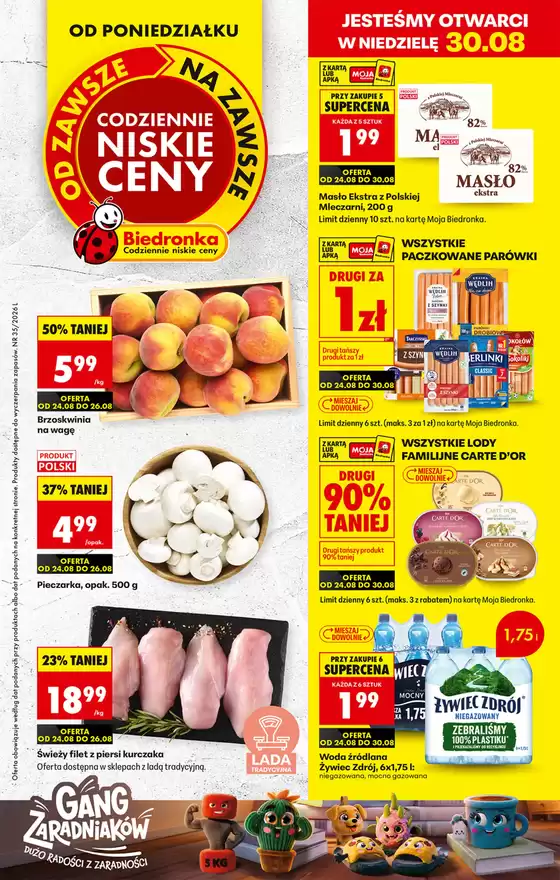 Katalog Biedronka w: Zegrze Południowe | Codziennie niskie ceny L - oferta od 24.08 | 2026-08-24T00:00:00.000Z - 2026-08-30T00:00:00.000Z