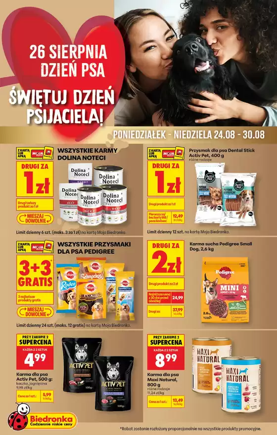 Katalog Biedronka w: Zegrze Południowe | Dzień psa - oferta od 24.08 | 2026-08-24T00:00:00.000Z - 2026-08-30T00:00:00.000Z