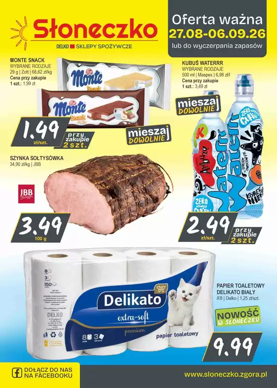 Katalog Słoneczko | Sloneczko gazetka | 2026-08-27T00:00:00.000Z - 2026-09-06T00:00:00.000Z