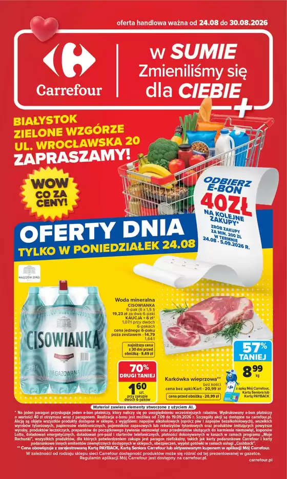 Katalog Carrefour | Gazetka Carrefour Białystok w SUMIE Zmieniliśmy się dla Ciebie | 2026-08-23T00:00:00.000Z - 2026-08-30T00:00:00.000Z