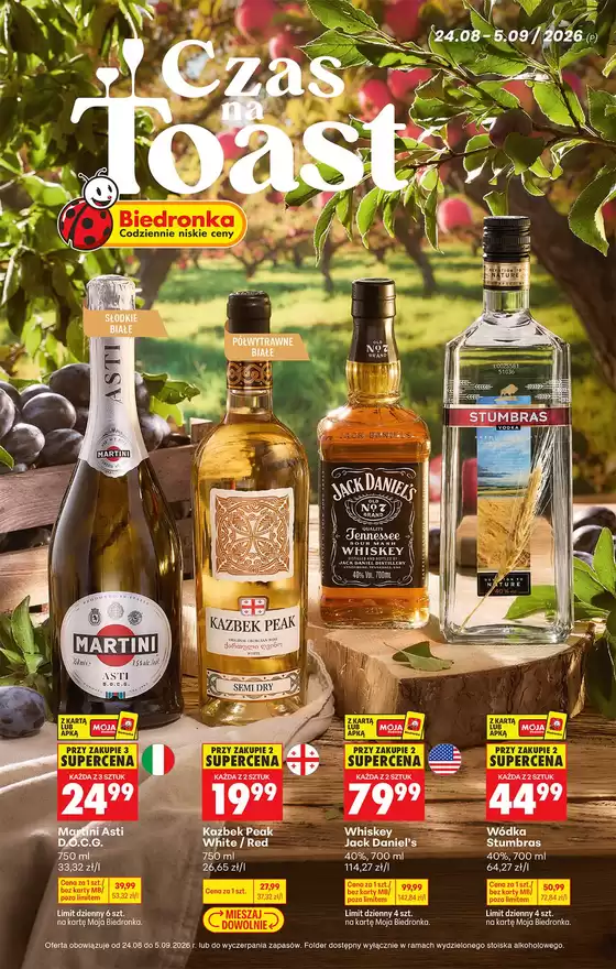 Katalog Biedronka w: Czarnocin | Alkohol P 24.08 | 2026-08-24T00:00:00.000Z - 2026-09-05T00:00:00.000Z