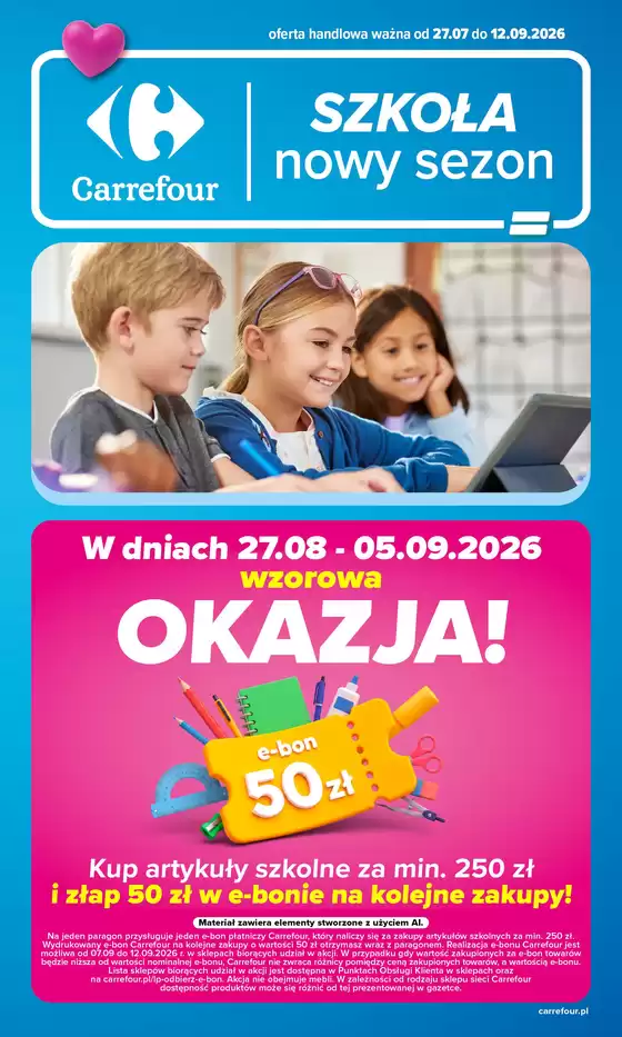 Katalog Carrefour w: Bytom | Gazetka Szkoła w SUMIE wzorowa OKAZJA | 2026-07-26T00:00:00.000Z - 2026-09-12T00:00:00.000Z