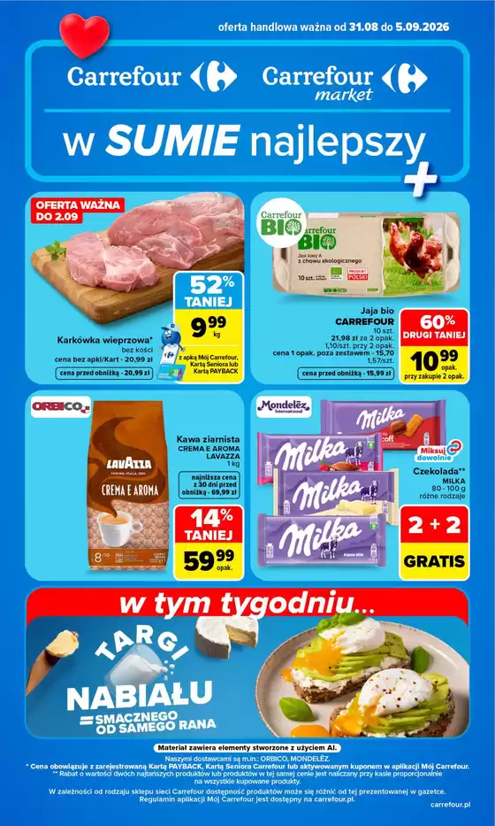 Katalog Carrefour w: Człuchów | Gazetka Carrefour Market w SUMIE najlpeszy od poniedziałku | 2026-08-30T00:00:00.000Z - 2026-09-05T00:00:00.000Z