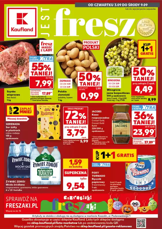 Katalog Kaufland w: Kcynia | Kaufland Gazetka Tygodnia ważne do 9.09 | 2026-09-03T00:00:00.000Z - 2026-09-09T00:00:00.000Z