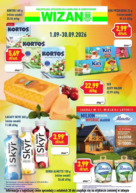 Katalog Wizan w: Kcynia | Promocja nabiałowa na wrzesień 2026 | 2026-09-01T00:00:00.000Z - 2026-09-30T00:00:00.000Z