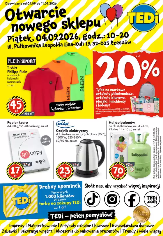 Katalog TEDi | Otwarcie Tedi w Rzeszowie | 2026-09-04T00:00:00.000Z - 2026-09-11T00:00:00.000Z