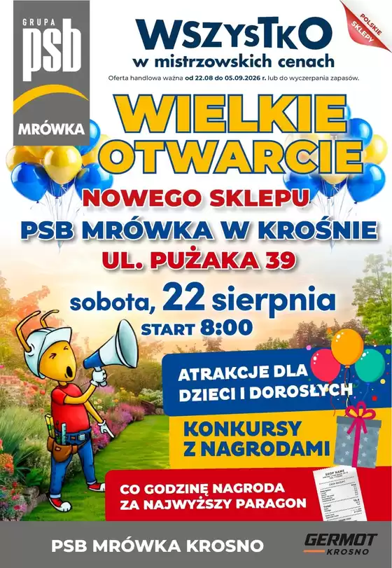 Katalog PSB Mrówka | Specjalne oferty dla Ciebie | 2026-08-22T00:00:00.000Z - 2026-09-05T00:00:00.000Z