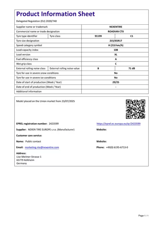 Katalog Hyundai | Hyundai STARIA Electric NEXEN 215 65R17 C | 2026-09-02T00:00:00.000Z - 2026-09-16T00:00:00.000Z