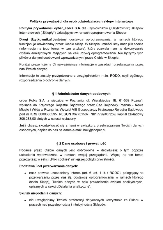Katalog Wader | Polityka prywatnosci dla osob odwiedzajacych sklepy internetowe | 2026-09-02T00:00:00.000Z - 2026-09-16T00:00:00.000Z