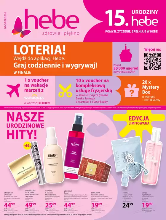 Katalog Hebe | Plachta urodzinowa1 | 2026-09-03T00:00:00.000Z - 2026-09-20T00:00:00.000Z