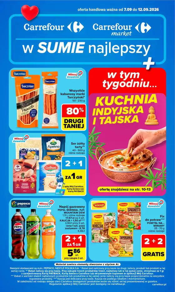 Katalog Carrefour Market | Gazetka Carrefour Market w SUMIE najlpeszy od poniedziałku | 2026-09-06T00:00:00.000Z - 2026-09-12T00:00:00.000Z
