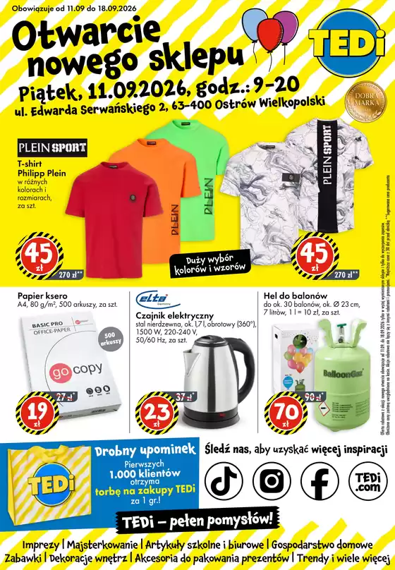 Katalog TEDi | Otwarcie Tedi w Ostrowie Wielkopolskim | 2026-09-11T00:00:00.000Z - 2026-09-18T00:00:00.000Z