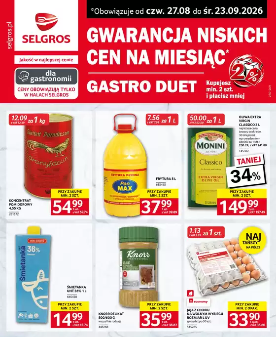 Katalog Selgros w: Golczewo | Katalog Duet | 2026-08-27T00:00:00.000Z - 2026-09-23T00:00:00.000Z