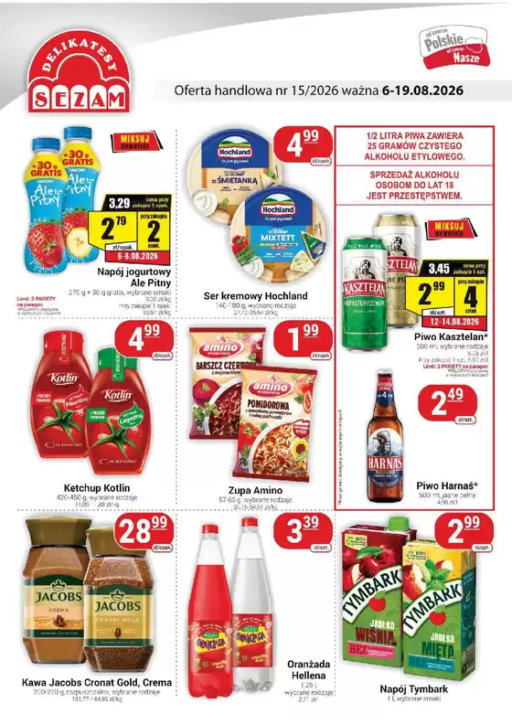 Katalog Delikatesy Sezam | Oferta handlowa nr 15/2026 ważna 6-19.08.2026 | 2026-09-08T00:00:00.000Z - 2026-09-19T00:00:00.000Z
