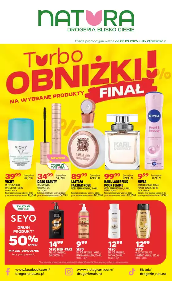 Katalog Drogerie Natura w: Łobez | Turbo Obniżki Na Wybrane Produkty Final | 2026-09-08T00:00:00.000Z - 2026-09-21T00:00:00.000Z