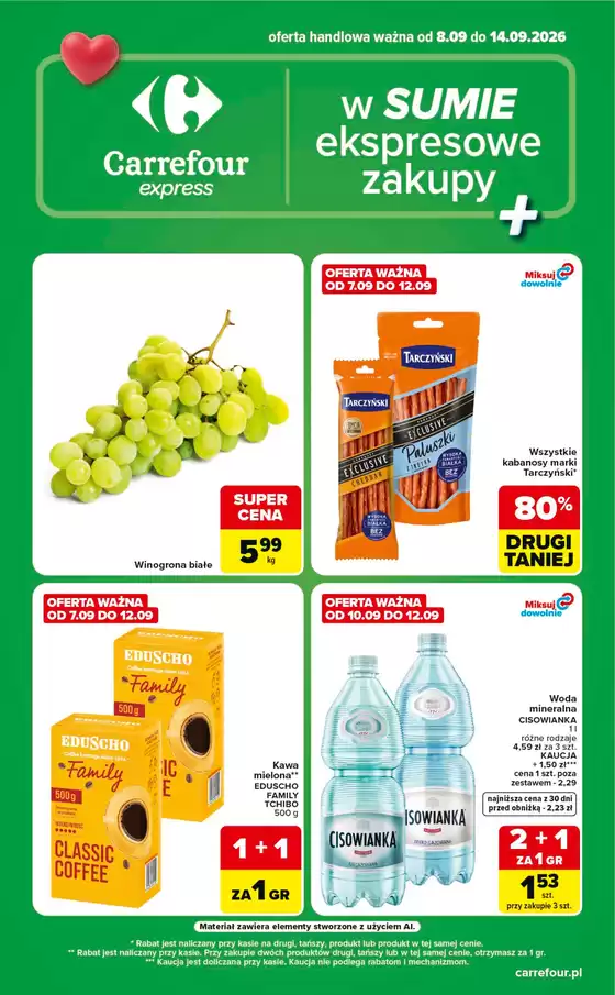 Katalog Carrefour Express | Gazetka Express w SUMIE ekspresowe zakupy | 2026-09-07T00:00:00.000Z - 2026-09-14T00:00:00.000Z