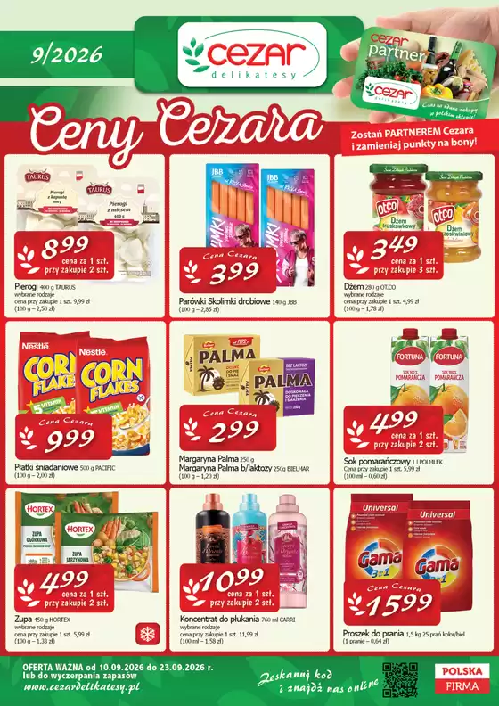 Katalog Cezar Delikatesy w: Żegocina | Ceny Cezara | 2026-09-10T00:00:00.000Z - 2026-09-23T00:00:00.000Z