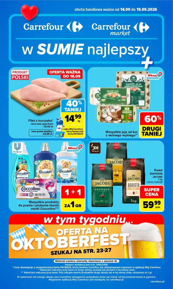 Katalog Carrefour Market w: Janikowo | Gazetka Carrefour Market w SUMIE najlpeszy od poniedziałku | 2026-09-13T00:00:00.000Z - 2026-09-19T00:00:00.000Z