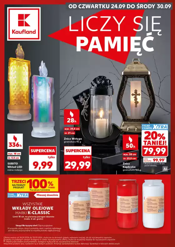 Katalog Kaufland | Kaufland Katalog Znicze ważne do 30.09 | 2026-09-24T00:00:00.000Z - 2026-09-30T00:00:00.000Z