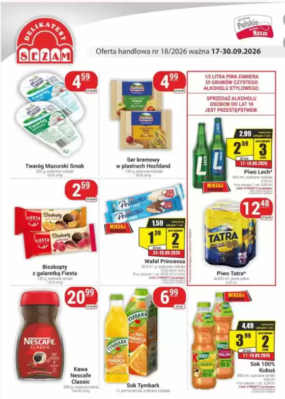 Katalog Delikatesy Sezam | Oferta handlowa nr 18/2026 ważna 17-30.09.2026 | 2026-09-22T00:00:00.000Z - 2026-09-30T00:00:00.000Z