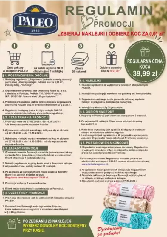 Katalog Delikatesy Paleo w: Kołbaskowo | Ekskluzywne okazje | 2026-09-07T00:00:00.000Z - 2026-10-10T00:00:00.000Z