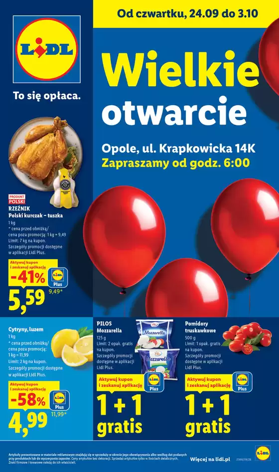 Katalog Lidl w: Radziechowy | Nowe otwarcie Lidla - Opole | 2026-09-24T00:00:00.000Z - 2026-10-03T00:00:00.000Z