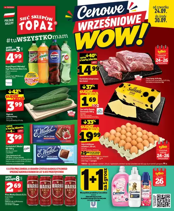 Katalog Topaz | Oszczędzaj teraz dzięki naszym ofertom | 2026-09-24T00:00:00.000Z - 2026-09-30T00:00:00.000Z