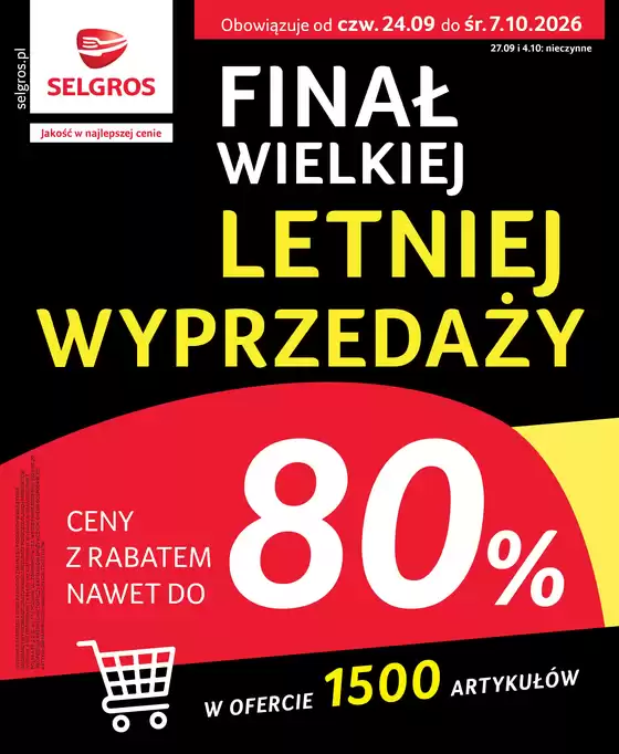 Katalog Selgros | Totalna Wyprzedaż | 2026-09-24T00:00:00.000Z - 2026-10-07T00:00:00.000Z