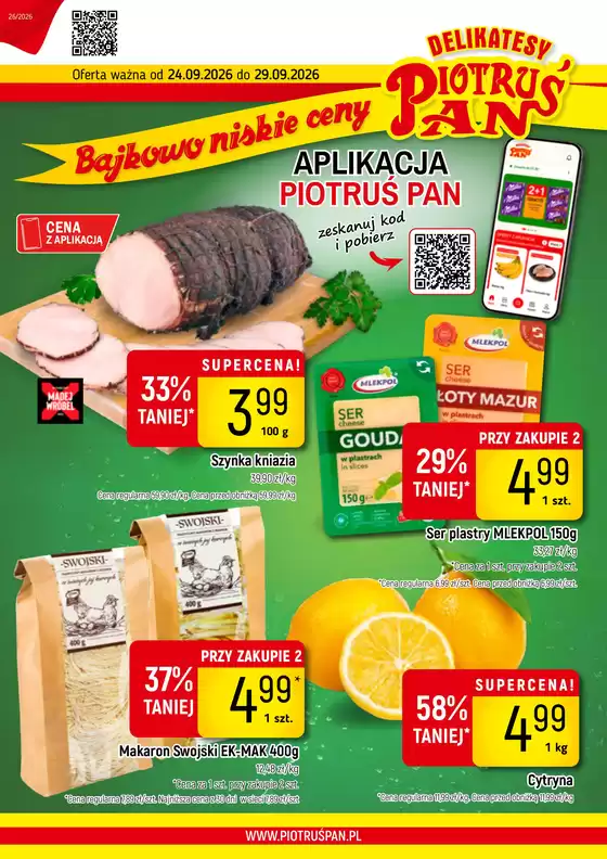 Katalog Delikatesy Piotruś Pan w: Sulęcin | Detal 26 2026 www | 2026-09-24T00:00:00.000Z - 2026-09-29T00:00:00.000Z