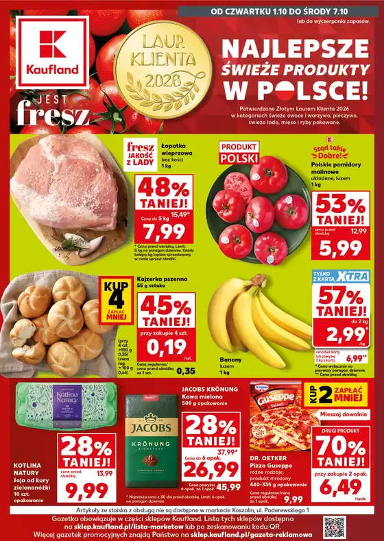 Katalog Kaufland | Kaufland Gazetka Tygodnia ważne do 7.10 | 2026-10-01T00:00:00.000Z - 2026-10-07T00:00:00.000Z