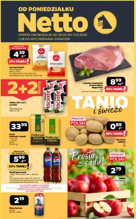 Katalog Netto w: Cięcina | Tanio I świeżo | 2026-09-29T00:00:00.000Z - 2026-10-03T00:00:00.000Z