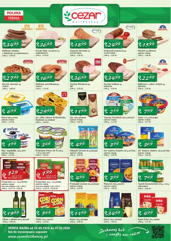 Katalog Cezar Delikatesy | OKRES OBOWIĄZYWANIA 24.09 - 07.10.2026 | 2026-09-24T00:00:00.000Z - 2026-10-07T00:00:00.000Z