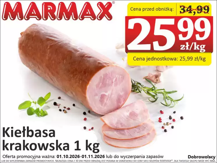Katalog Marmax w: Mała Wieś | Oferta promocyjna ważna: 01.10.2026-01.11.2026 | 2026-10-05T00:00:00.000Z - 2026-11-01T00:00:00.000Z