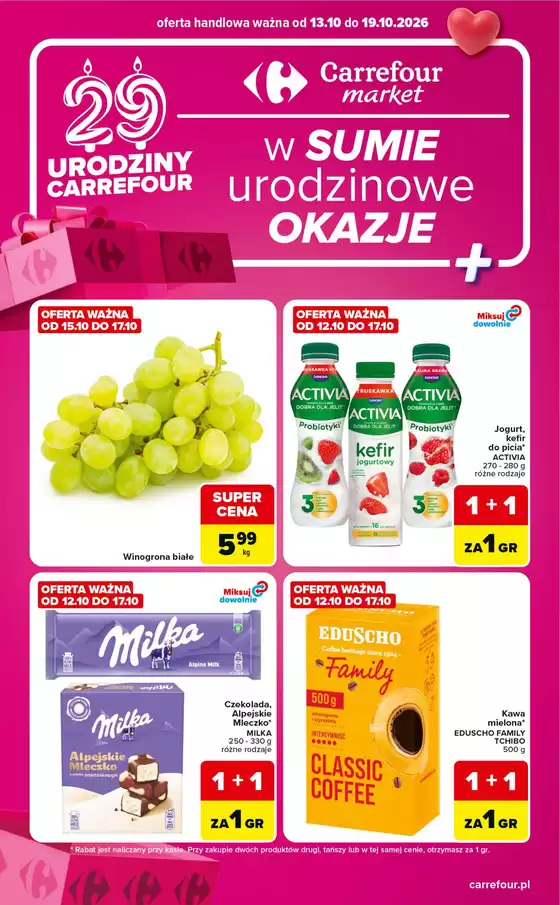 Katalog Carrefour Market w: Jedlińsk | Gazetka Market w SUMIE urodzinowe okazje | 2026-10-12T00:00:00.000Z - 2026-10-19T00:00:00.000Z