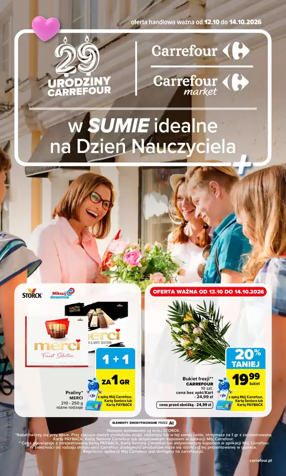 Katalog Carrefour Market w: Jedlińsk | Gazetka Carrefour Market w SUMIE Dzień Nauczyciela | 2026-10-11T00:00:00.000Z - 2026-10-14T00:00:00.000Z