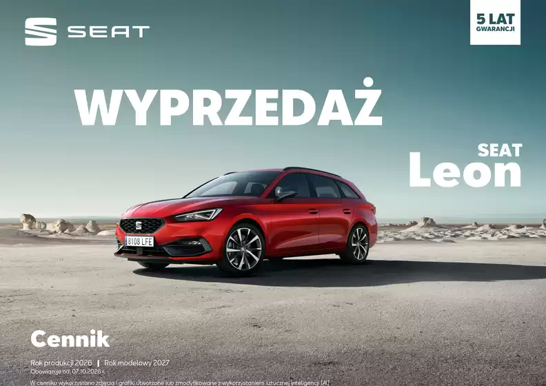 Katalog Seat | CENNIK SEAT LEON KL MY27PY26W38 2026 10 07 V01D | 2026-01-01T00:00:00.000Z - 2026-12-31T00:00:00.000Z
